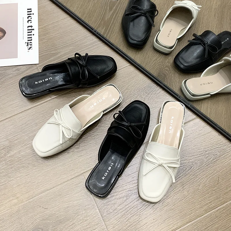 Baotou Half Slippers for Outer Wearing Slippers 2023 Spring New Korean Edition Bow Tie Large Muller Cool Slippers for Women
Baotou Half Slippers for Outer Wearing Slippers 2023 Spring New Korean Edition Bow Tie Large Muller Cool Slippers for Women