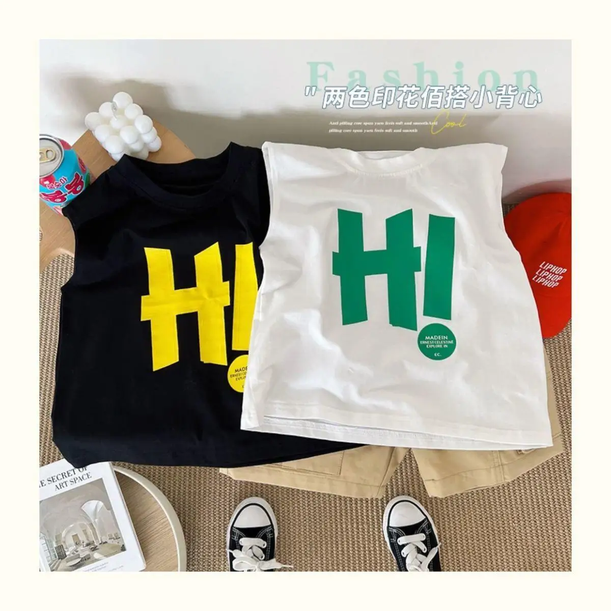 2025 Summer New Cute Boys Girls Letter Print Vest Loose Children Casual Vest Cotton Baby Tee Loose Kids Clothes 1 Sd92c3bb6b91d41f4aeebe5928df862523