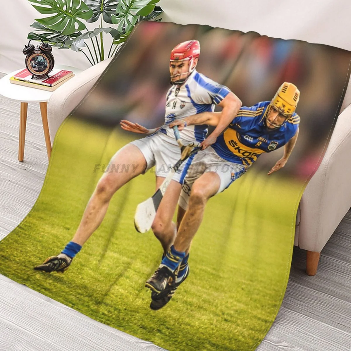 Hurling Waterford V Tipperary Throws Blankets Collage Flannel Ultra-Soft Warm picnic blanket bedspread on the bed
Hurling Waterford V Tipperary Throws Blankets Collage Flannel Ultra-Soft Warm picnic blanket bedspread on the bed