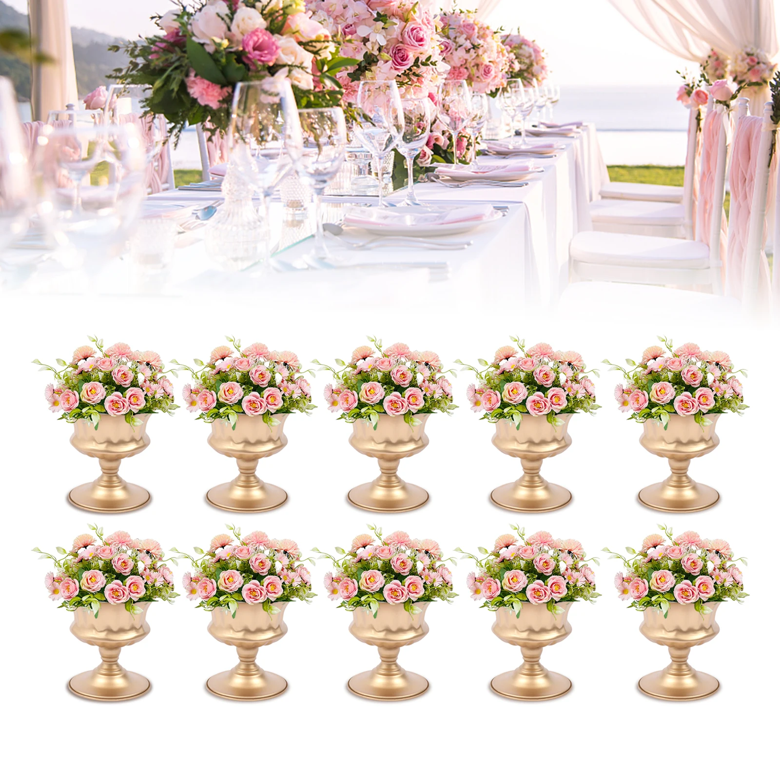 10Pcs Small Wedding Flower Vase Vintage Gold Trumpet Vases Flower Holder For Wedding Party Tables Centerpieces Decor 5.9Inch
10Pcs Small Wedding Flower Vase Vintage Gold Trumpet Vases Flower Holder For Wedding Party Tables Centerpieces Decor 5.9Inch