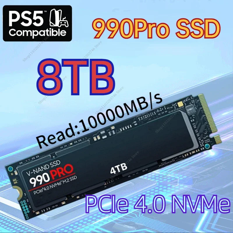 2024 Newest 100% Original 990Pro SSD NVMe M.2 2280 8TB 4TB 2TB 1TB Internal Solid State Drive PCIe 4.0 for PS5 Laptop Desktop PC
2024 Newest 100% Original 990Pro SSD NVMe M.2 2280 8TB 4TB 2TB 1TB Internal Solid State Drive PCIe 4.0 for PS5 Laptop Desktop PC