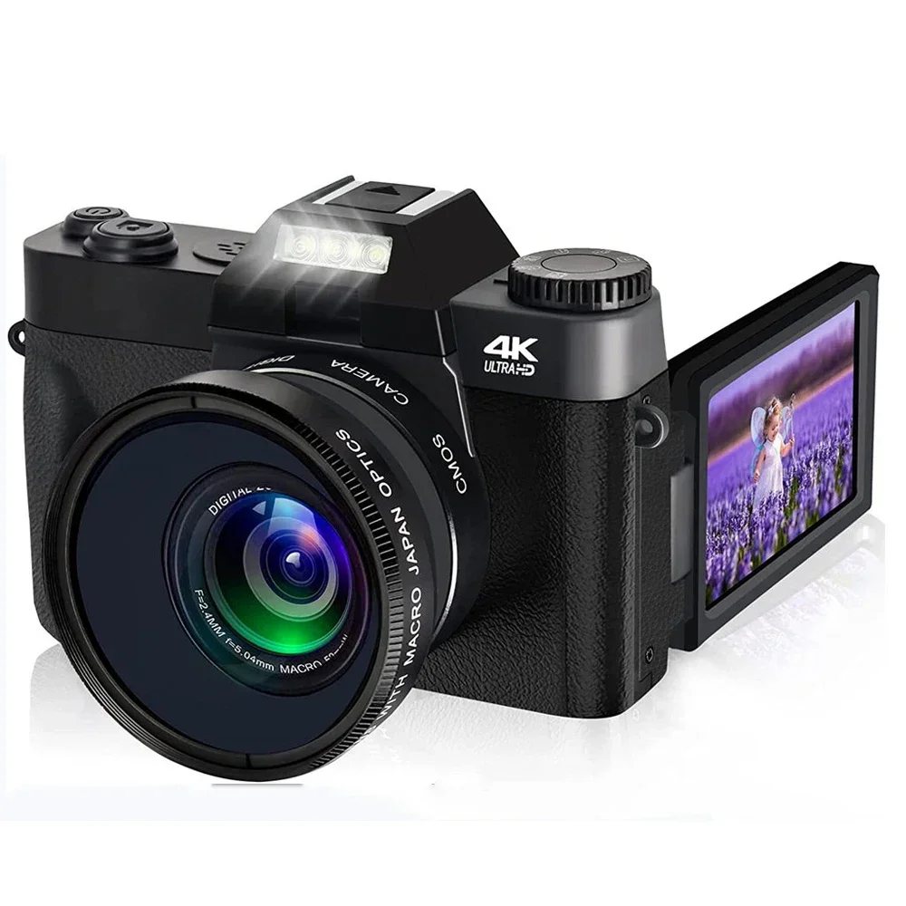Видеокамера 4K UHD, цифровая камера 48 МП, 3,0 дюйма, 180 °, широкоугольный макрообъектив
Видеокамера 4K UHD, цифровая камера 48 МП, 3,0 дюйма, 180 °, широкоугольный макрообъектив