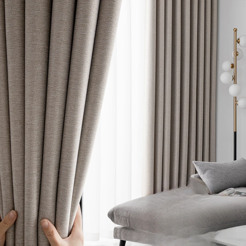

Light Luxury Blackout Curtain Modern and Simple Living Room Drape Bedroom Blackout Curtains Balcony Bay Window Sunscreen Drapes