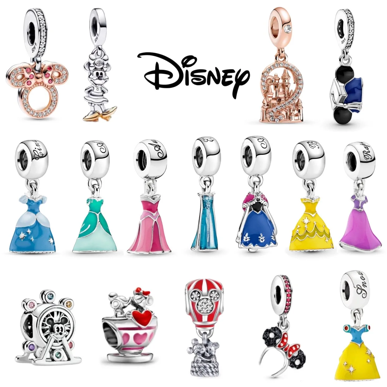 

2022 100% 925 Sterling Silver Disney Charm Beads for Original Pando Bracelets Women's Birthday Boutique Fashion Jewelry