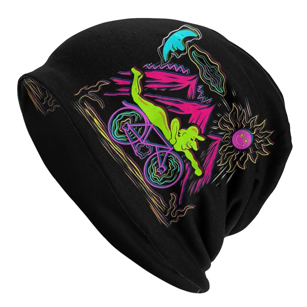 

Bicycle Day 1943 LSD Acid Hofmann Trip Hallucinogen Unisex Bonnet Thin Running Double Layer Thin Hats For Men Women