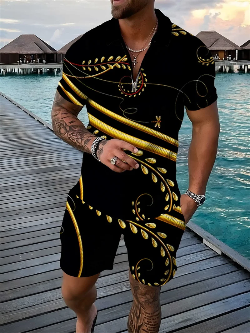 Men's Tracksuit 2 Piece Set Floral Print 3D Polo Shirt Short Sleeve T Shirt and Shorts Casual Man Clothing Zip-Up Polo Shirt
Men's Tracksuit 2 Piece Set Floral Print 3D Polo Shirt Short Sleeve T Shirt and Shorts Casual Man Clothing Zip-Up Polo Shirt