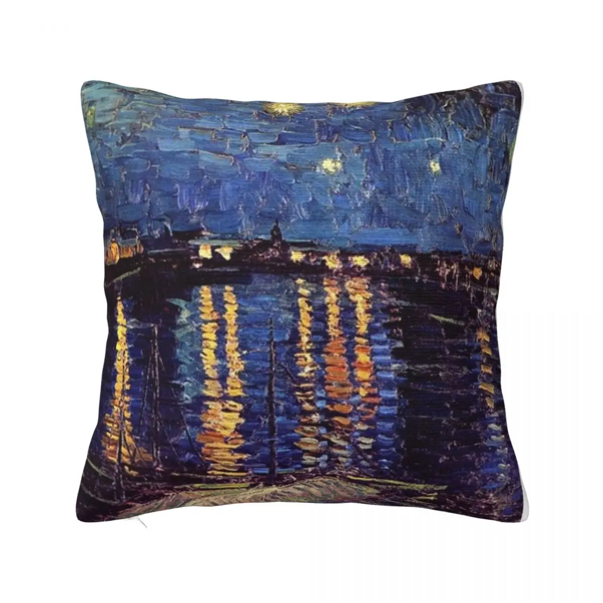 

Vincent Van Gogh Pillow Cover Starry Night over the Rhone Soft Pillow Case Cushion Cover Pillowcases For Sofa Home Decorative