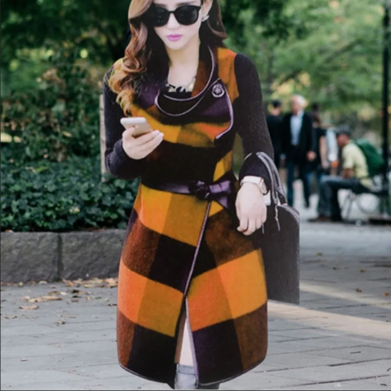 New 2023 Autumn and Winter Woolen Coat Women's Slim Plaid Coat Women's Vintage Long Sleeve Cardigan Lace-up Long Woolen Coat
New 2023 Autumn and Winter Woolen Coat Women's Slim Plaid Coat Women's Vintage Long Sleeve Cardigan Lace-up Long Woolen Coat