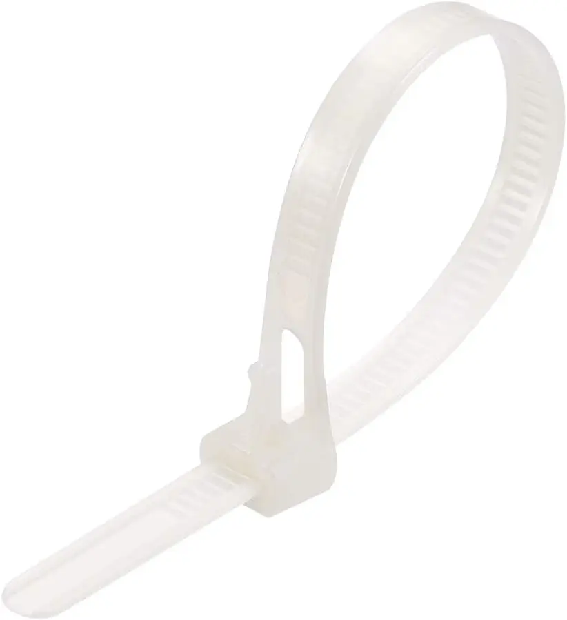 

Tcenofoxy Reusable Cable Ties 200mmx7.2mm Adjustable Nylon Zip Ties Wraps White 100pcs