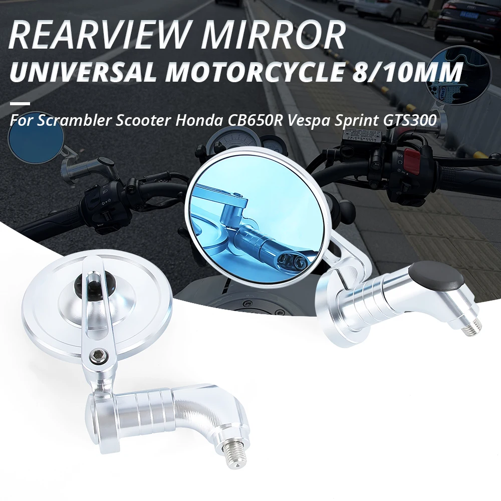Universal Motorcycle 8 10mm Rearview Mirror CNC Aluminum Round Mirror For Scrambler Scooter Honda CB650R Vespa Sprint GTS300
Universal Motorcycle 8 10mm Rearview Mirror CNC Aluminum Round Mirror For Scrambler Scooter Honda CB650R Vespa Sprint GTS300