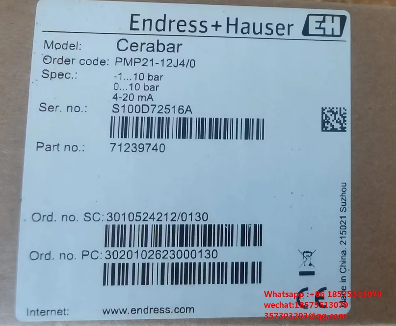Для ENDRESS + HAUSER PMP21-12J4/0, PMP21-AA1U1PBWJJ, реле давления, новый оригинальный
Для ENDRESS + HAUSER PMP21-12J4/0, PMP21-AA1U1PBWJJ, реле давления, новый оригинальный