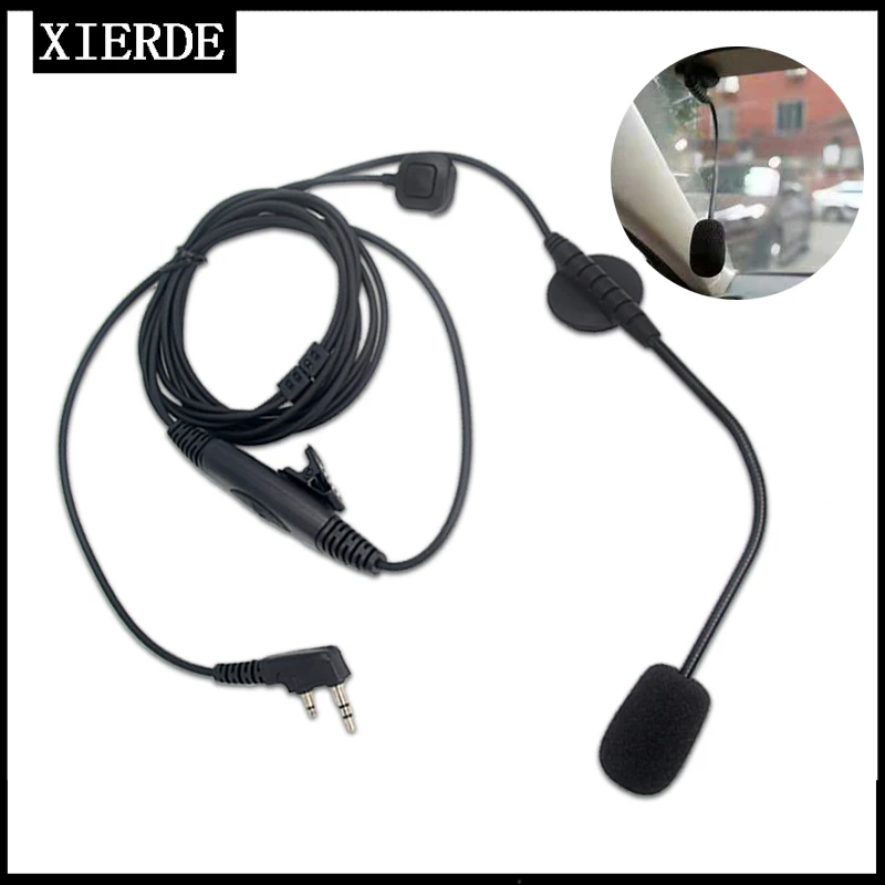 

XIERDE 2 Pin K-head Hands-free Finger PTT Mic Microphone for Baofeng UV-5R UV-K5 Kenwood TYT Walkie Talkie Motorcycle Car Radio