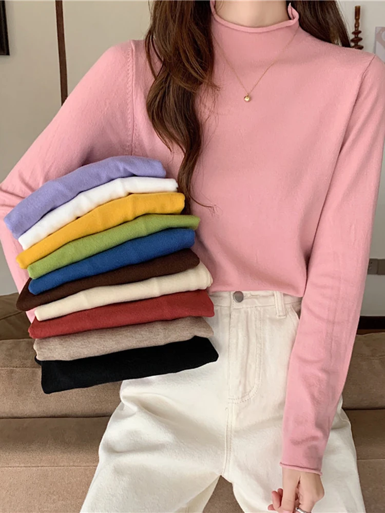 Knitted Sweater Women Pullover Half Turtleneck Jumper Female Sweater Autumn Winter Solid Slim Chic Streetwear Long Sleeve Tops
Knitted Sweater Women Pullover Half Turtleneck Jumper Female Sweater Autumn Winter Solid Slim Chic Streetwear Long Sleeve Tops