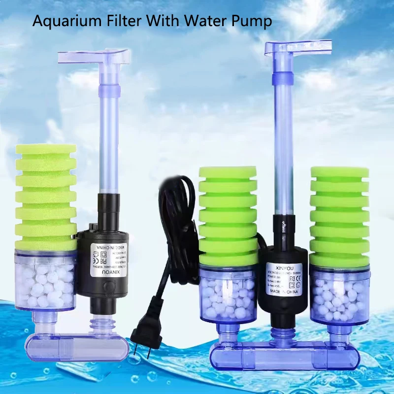 

Аквариумный фильтр с насосом для аквариума, воздушный фильтр скиммер с насосом, Биохимический Губчатый Фильтр, аквариумные фильтры для био-шаров Aquario
