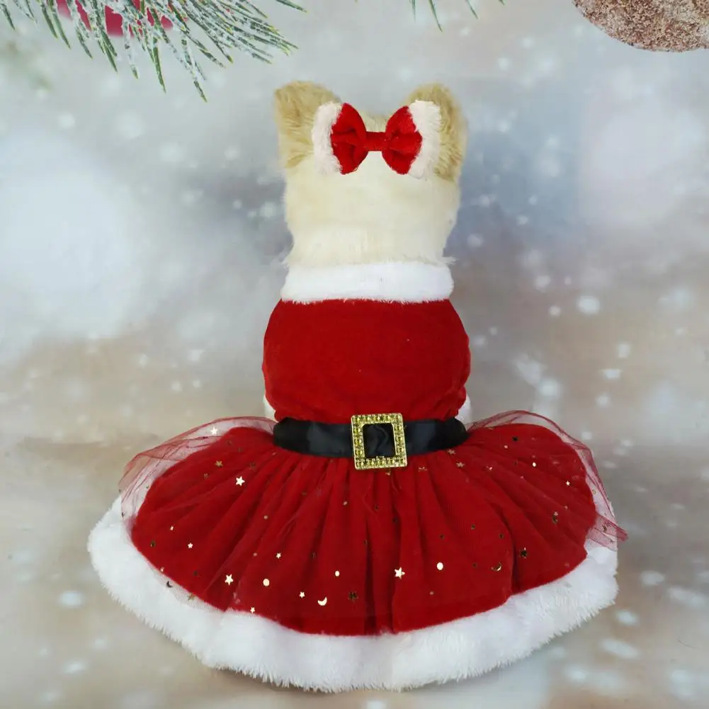 Shiny Mesh Pet Dress Breathable Pet Costume Festive Pet Dress Shiny Glitter Santa Costume with Hairband for Christmas Photos
Shiny Mesh Pet Dress Breathable Pet Costume Festive Pet Dress Shiny Glitter Santa Costume with Hairband for Christmas Photos