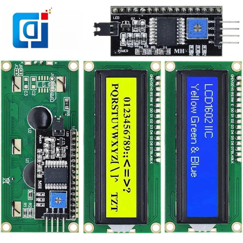 

LCD1602 1602 LCD Module Blue / Yellow Green Screen 16x2 Character LCD Display PCF8574T PCF8574 IIC I2C Interface 5V for arduino