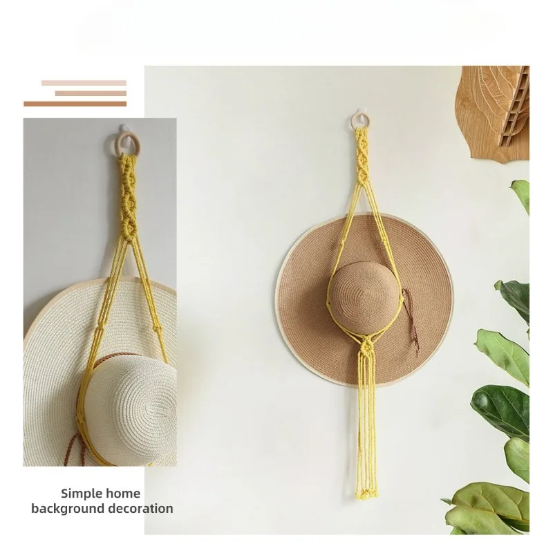 Creative Hand-woven Macrame Tapestry Decoration Boho Wall Hanging Hat Storage Hat Rack Cotton Rope Caps Holder Organizer Display 7 Sd94224a2b5614ee58cfd7568f1dfe3bfE