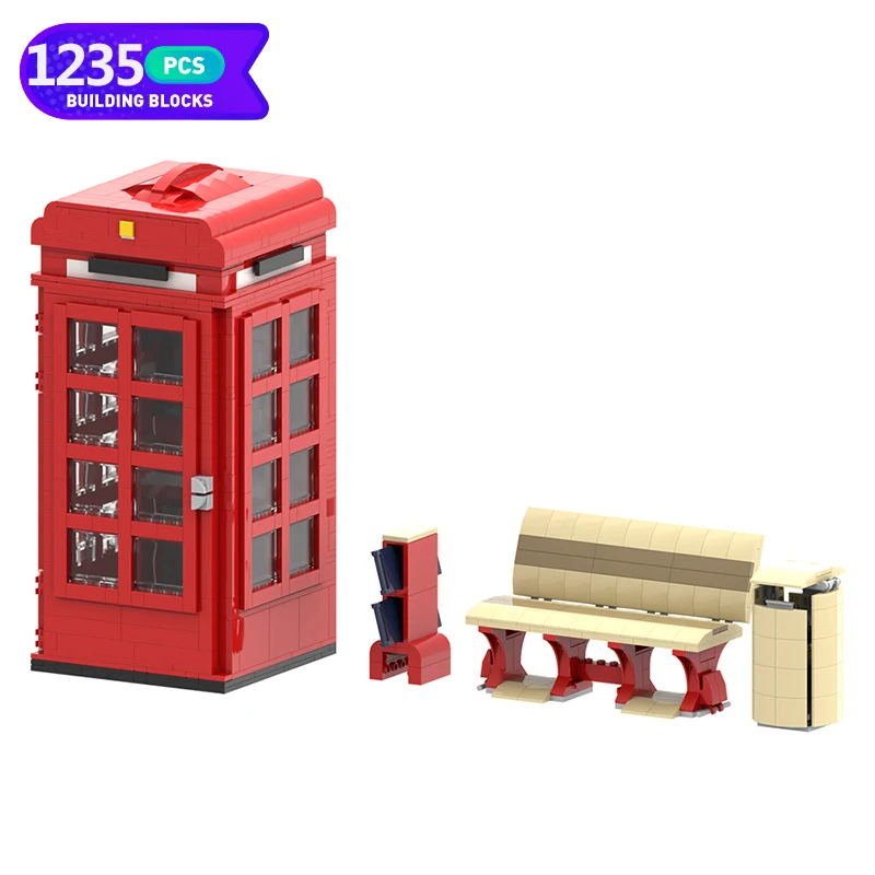 MOC London Red Telephone Box 10258 Building Blocks Assembly Model MOC-155550 Creativity City Architecture Bricks Children Gift
MOC London Red Telephone Box 10258 Building Blocks Assembly Model MOC-155550 Creativity City Architecture Bricks Children Gift