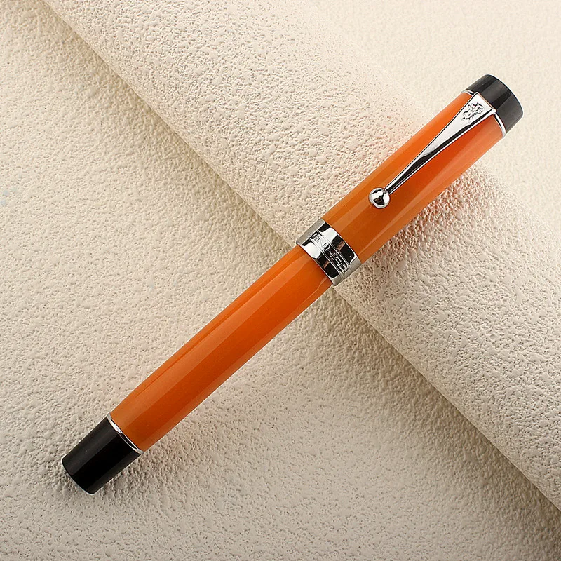 

Перьевая ручка Jinhao 100 Centennial из смолы, перо М с преобразователем, оранжевая ручка для письма с чернилами для бизнеса и офиса, подарок