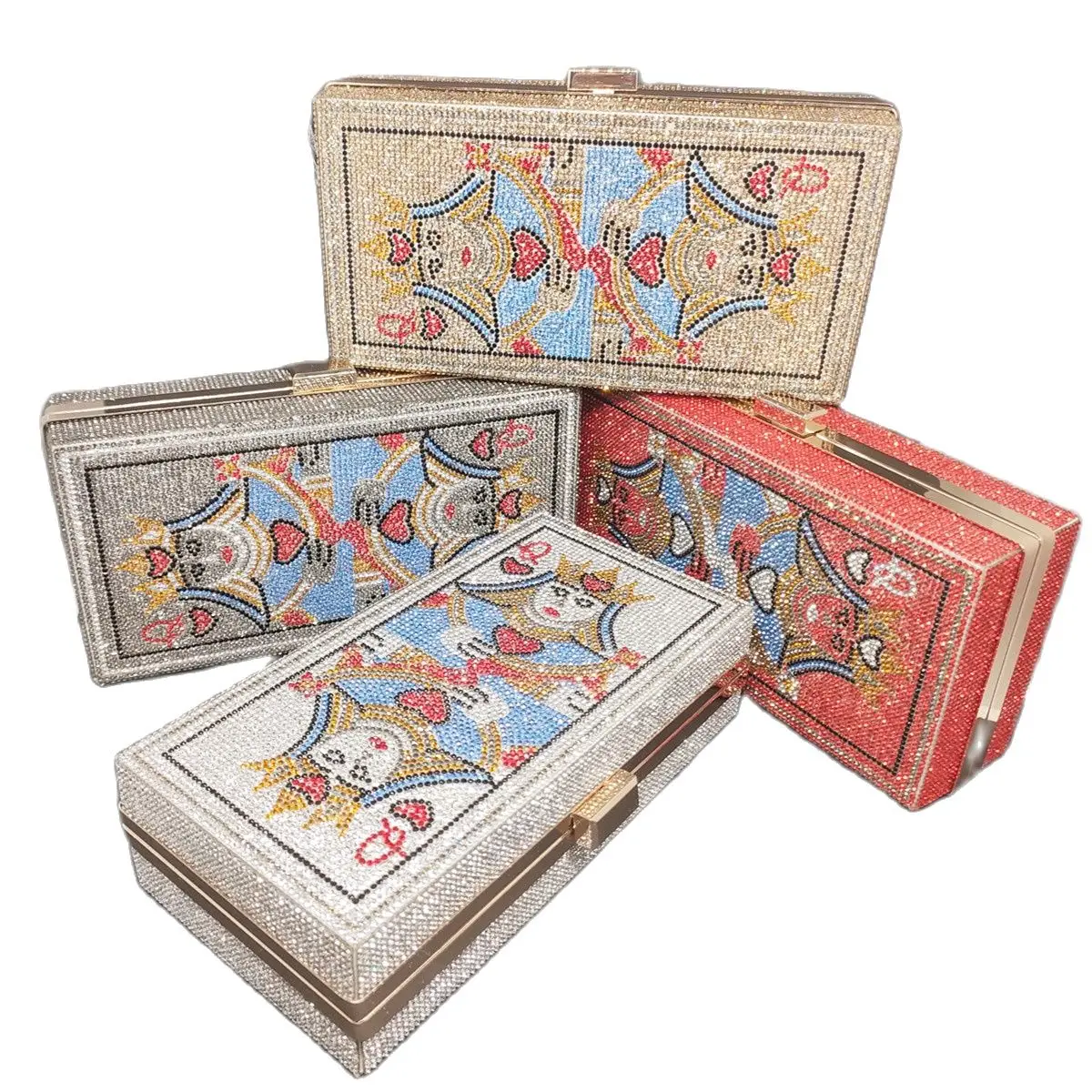 DG PEAFOWL Poker Card Queen Q Vegas Rhinestone Handbags Casinos Dinner Bag Women Crystsal Clutch Purse Evening Bags
DG PEAFOWL Poker Card Queen Q Vegas Rhinestone Handbags Casinos Dinner Bag Women Crystsal Clutch Purse Evening Bags