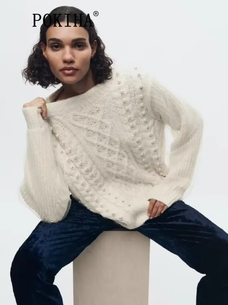 Pokiha Fashion Elegant 2023 Women Winter With Faux Pearls Knitted Sweater Vintage O Neck Long Sleeve Female Pullovers Chic Tops
Pokiha Fashion Elegant 2023 Women Winter With Faux Pearls Knitted Sweater Vintage O Neck Long Sleeve Female Pullovers Chic Tops