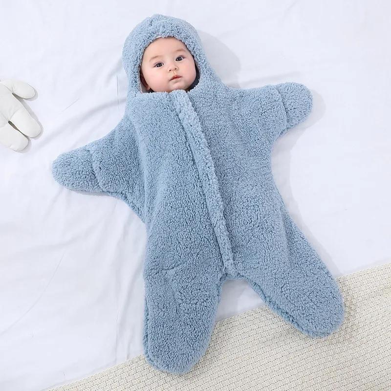 

Newborn Sleeping Bags Baby Blanket Swaddle Starfish Shape Winter Warm Baby Cocoon Cotton Wrap Blankets for Babies Sleepsack 0-6M