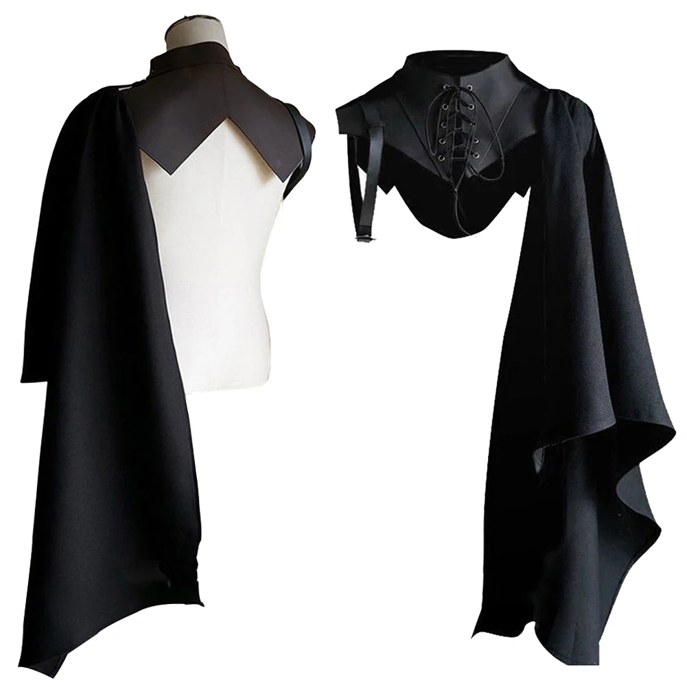 

Men Medieval Cosplay Adult Fantasia Fantasy Shawl Half Cloak Renaissance Disguise Costume Accessory Retro Shoulder Cape Wraps