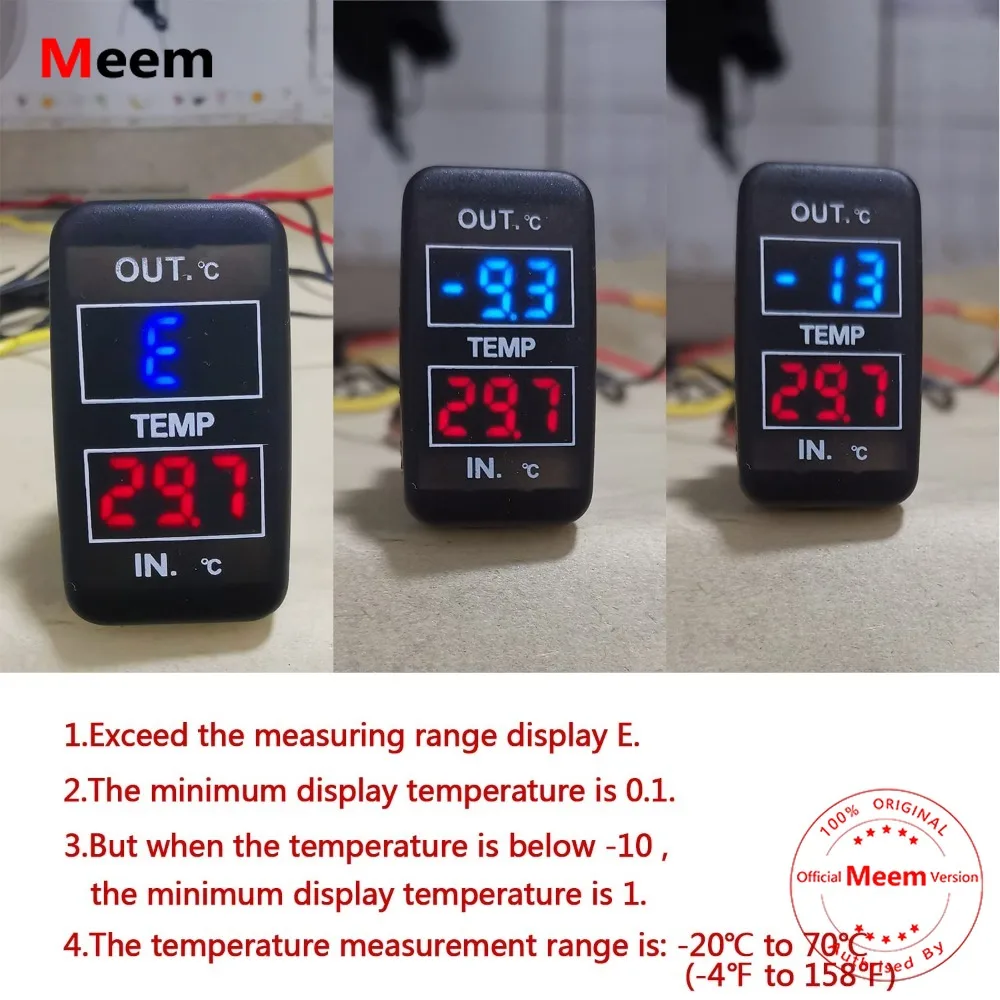 Car Internal and External Temperature Display, Fahrenheit Temperature, Dual Temperature Sensors Use for Honda
Car Internal and External Temperature Display, Fahrenheit Temperature, Dual Temperature Sensors Use for Honda