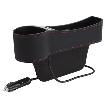 Mantenha seu Veículo Organizado com a Caixa de Armazenamento Multifuncional para Banco do Motorista 10 Universal Car Seat Gap Filler Catcher Organizer Driver Side Pocket Storage Box Case Dual USB Cup Holder Auto Stowing