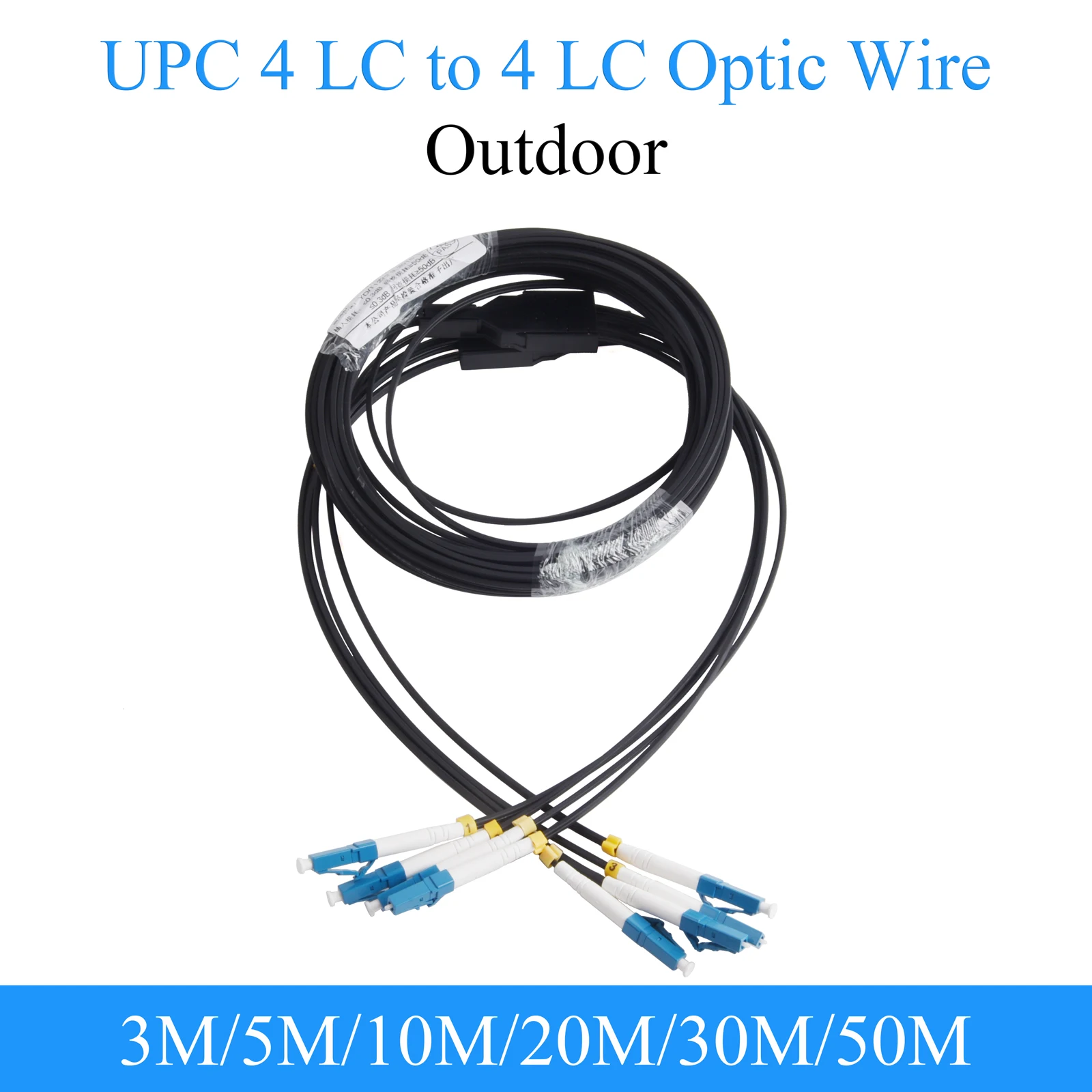 

Fiber Optic Wire UPC 4 LC to 4 LC Optical Convert Single-mode 4-core Outdoor Extension Cable Patch Cord 3M/5M/10M/20M/30M/50M