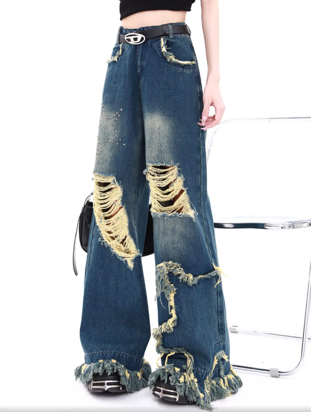 Y2K Retro Spice Girls American High street ripped jeans women fried street design denim wide-leg pants baggy jeanstraf
Y2K Retro Spice Girls American High street ripped jeans women fried street design denim wide-leg pants baggy jeanstraf