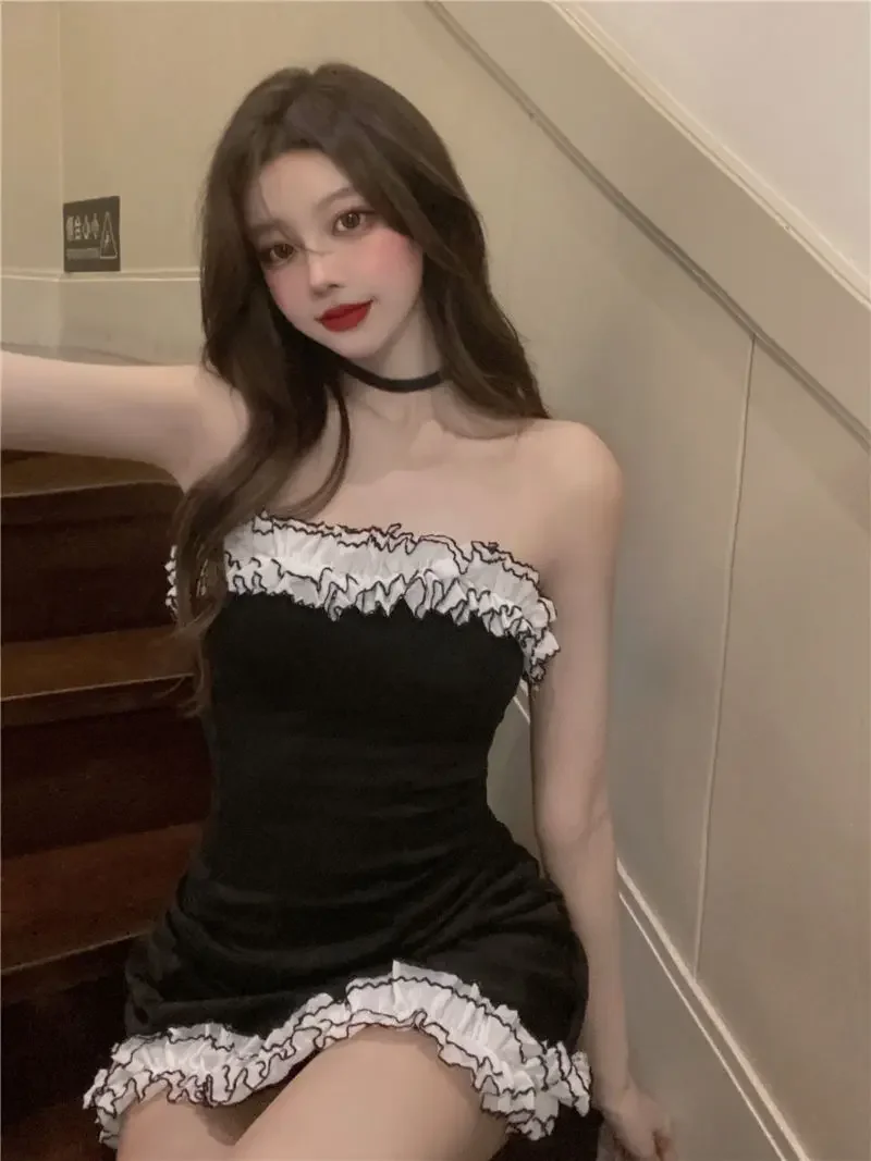 2023 Vestidos De Mujer Sexy Woman Dresses Fashion Tunic Backless Black Korean Robe Femme Sweet Ruffles Bodycon Mini Y2k Dress
2023 Vestidos De Mujer Sexy Woman Dresses Fashion Tunic Backless Black Korean Robe Femme Sweet Ruffles Bodycon Mini Y2k Dress