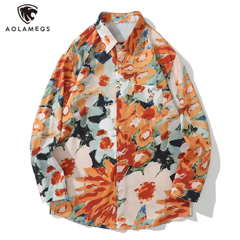 High Street Colorful Multi Floral Painting Printed Shirts for Men Autumn New Fashion Lapel Button Long Sleeve Shirt All-match
High Street Colorful Multi Floral Painting Printed Shirts for Men Autumn New Fashion Lapel Button Long Sleeve Shirt All-match