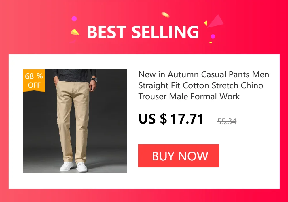 New in Spring Casual Pants Men Straight Fit Cotton Stretch Chino Trouser Male Formal Work Business Dress Khaki Fashion Regular 42 Sd94e1d48506b4de896d4106d67f8cf71P