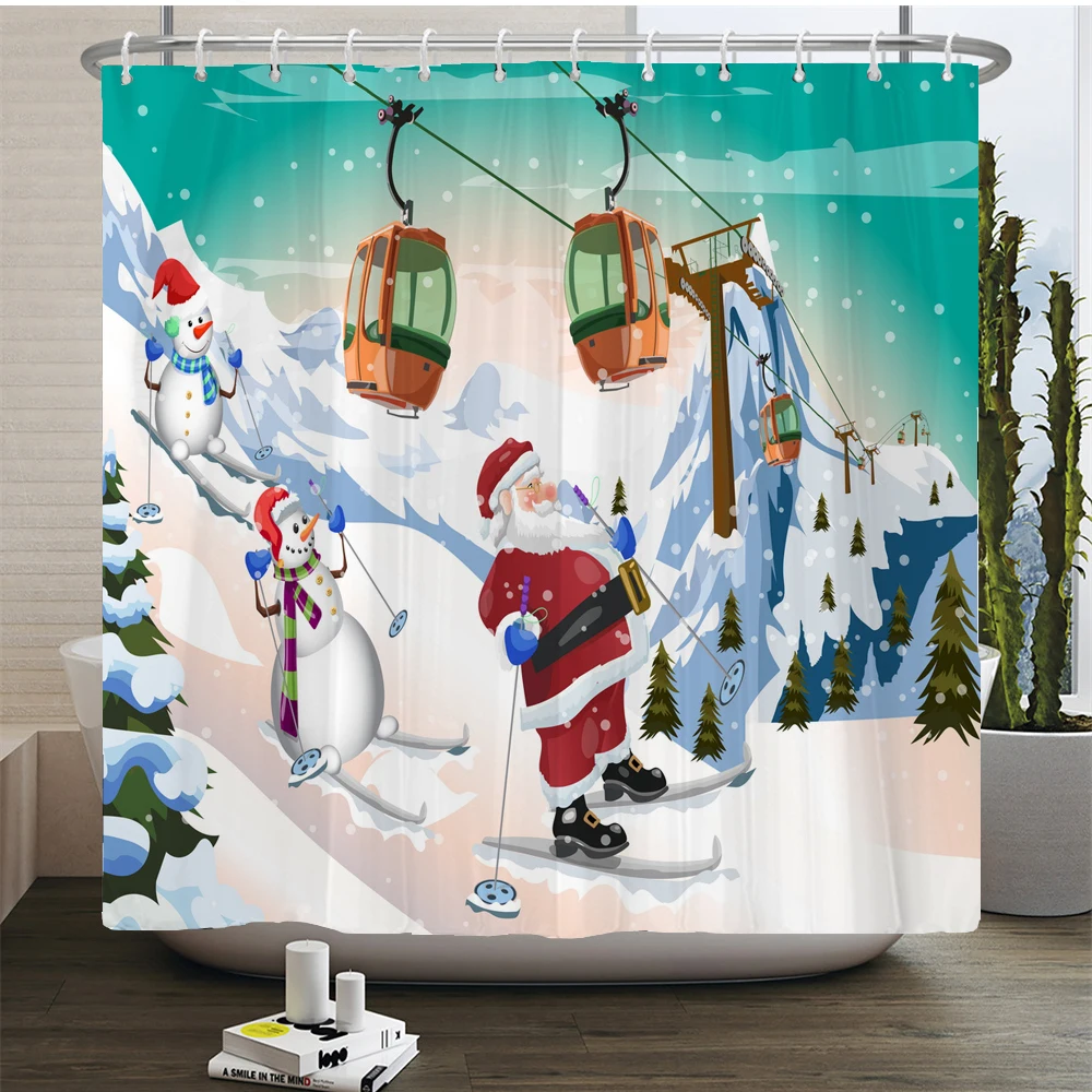 Cartoon Christmas Shower Curtain Santa Claus Snowman Fireplace Polyester Fabric Waterproof Bathtub Screen for Bathroom Decor
Cartoon Christmas Shower Curtain Santa Claus Snowman Fireplace Polyester Fabric Waterproof Bathtub Screen for Bathroom Decor