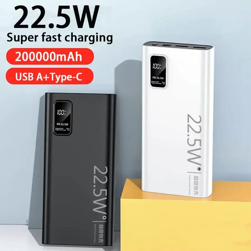 200000mAh Large Capacity Power Bank 22.5W USB C Fast Charging External Auxiliary Battery For iPhone 15 14 Samsung Xiaomi
200000mAh Large Capacity Power Bank 22.5W USB C Fast Charging External Auxiliary Battery For iPhone 15 14 Samsung Xiaomi
