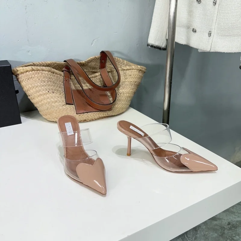 Love Transparent High Heels, Summer New Product, Colored Half Slim Heels, Pointed High Heels, Women's Shoes, Baotou Slippers
Love Transparent High Heels, Summer New Product, Colored Half Slim Heels, Pointed High Heels, Women's Shoes, Baotou Slippers