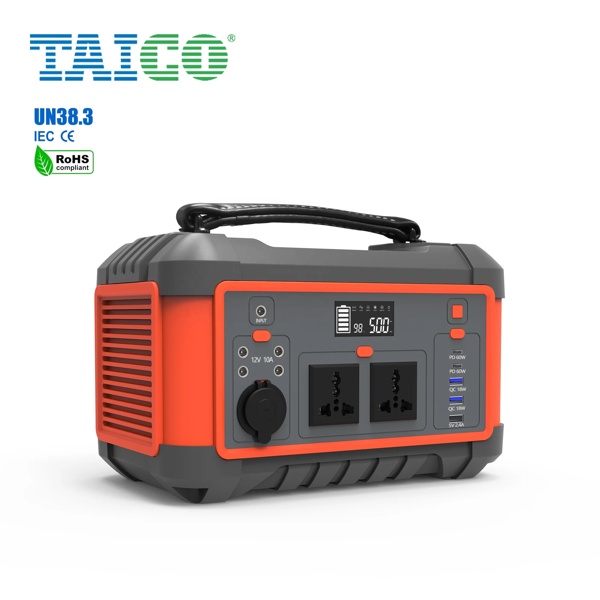 

Home Emergency 600W/160000mAh Portable Power Station 110V AC 12V DC Type C Charger Lithium Battery Power Bank Camping Generator