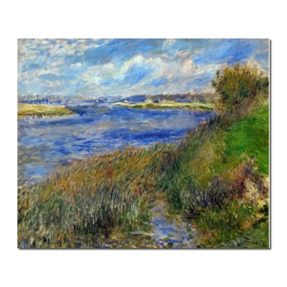

oil paintings of Pierre Auguste Renoir La Seine a Champrosay Banks of the Seine River at Champrosay Hand-painted High quality