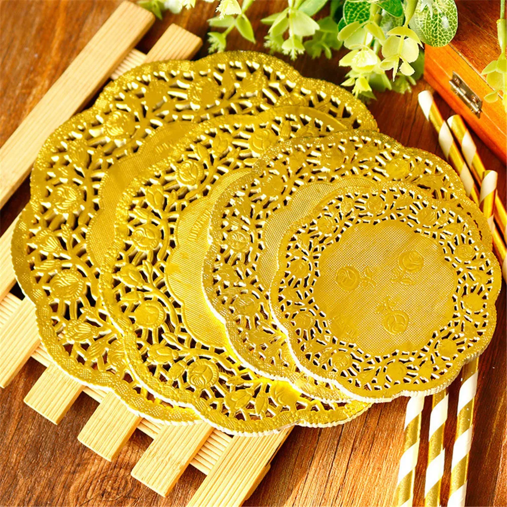 50pcs Gold Lace Paper Mat Hollowed Lace Doilies Napkin Pads Decorations Napkin Coasters Pads Birthday Party Cake Placemat
50pcs Gold Lace Paper Mat Hollowed Lace Doilies Napkin Pads Decorations Napkin Coasters Pads Birthday Party Cake Placemat