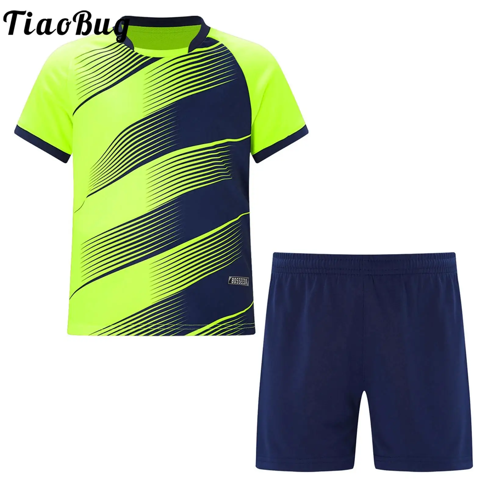 TiaoBug Kids Boys Sports Sets Football Training Clothing Short Sleeve Striped T-shirt with Drawstring Elastic Waistband Shorts
TiaoBug Kids Boys Sports Sets Football Training Clothing Short Sleeve Striped T-shirt with Drawstring Elastic Waistband Shorts