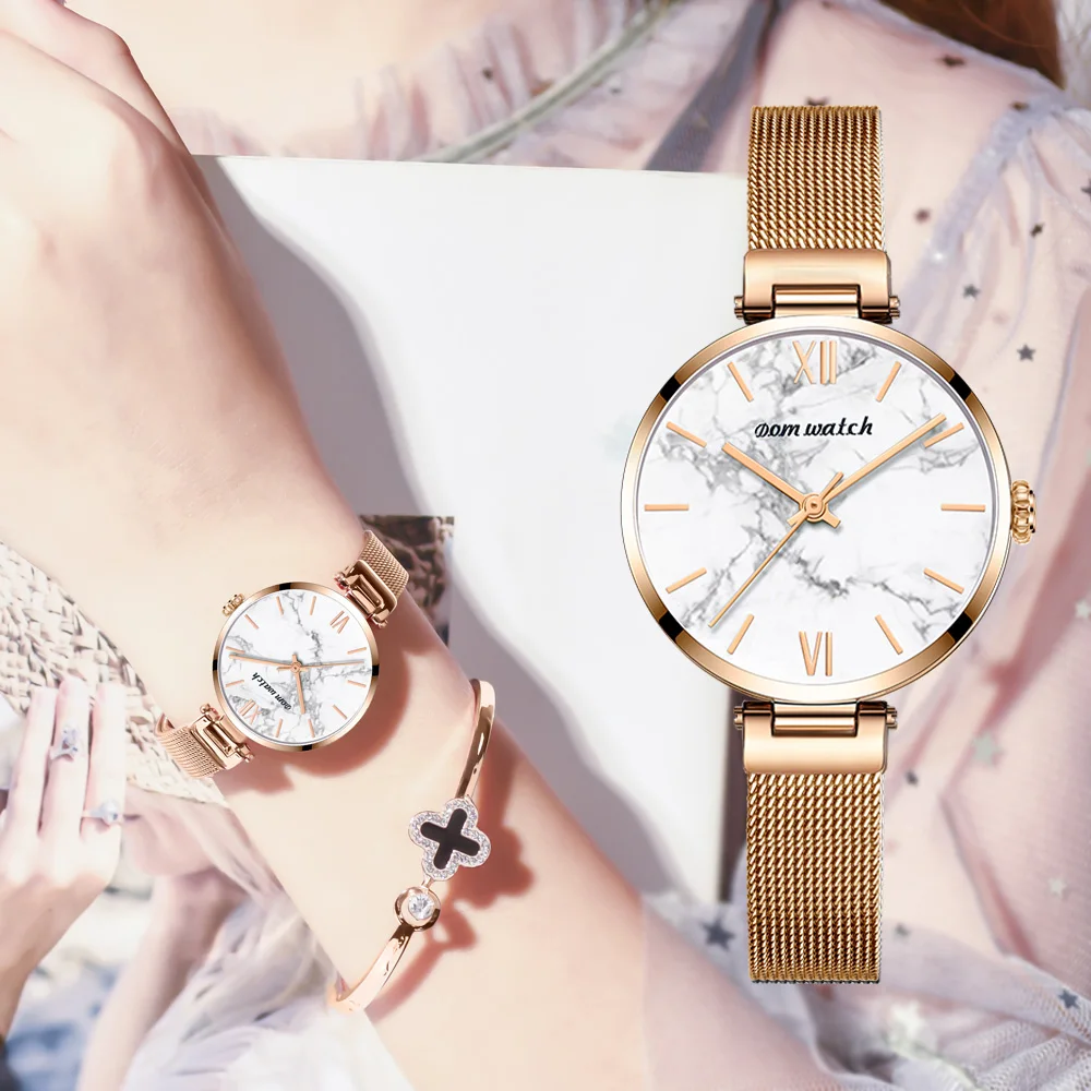 DOM New Women Watches Top Luxury Fashion Female Quartz Wrist Watch Ladies Steel Waterproof Clock Girl Agate Pattern Watch G-1286
DOM New Women Watches Top Luxury Fashion Female Quartz Wrist Watch Ladies Steel Waterproof Clock Girl Agate Pattern Watch G-1286