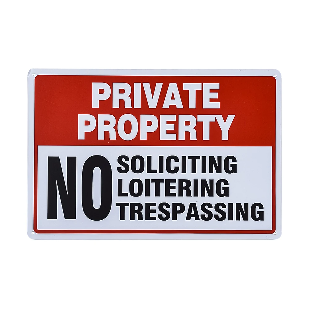 Private Property Sign, No Soliciting No Loitering No Trespassing,Easy Mounting, Indoor/Outdoor Use
Private Property Sign, No Soliciting No Loitering No Trespassing,Easy Mounting, Indoor/Outdoor Use