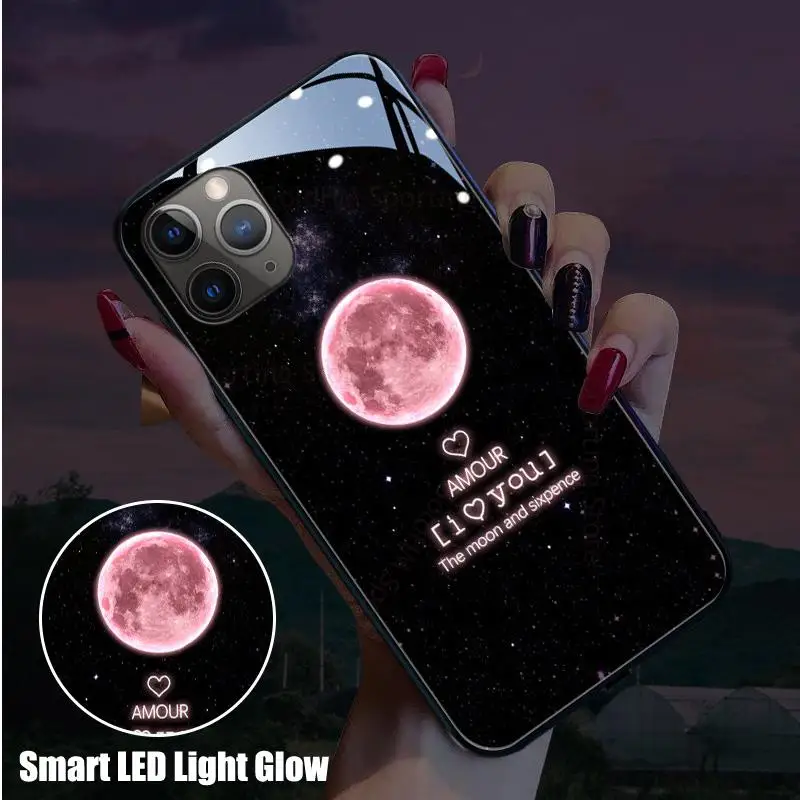 Smart LED Light Glow Tempered Glass Phone Case For iPhone 13 Pro Max 12 11 Pro XR X XS Max 7 8 6S Plus Funda Moon Luminous Cover
Smart LED Light Glow Tempered Glass Phone Case For iPhone 13 Pro Max 12 11 Pro XR X XS Max 7 8 6S Plus Funda Moon Luminous Cover