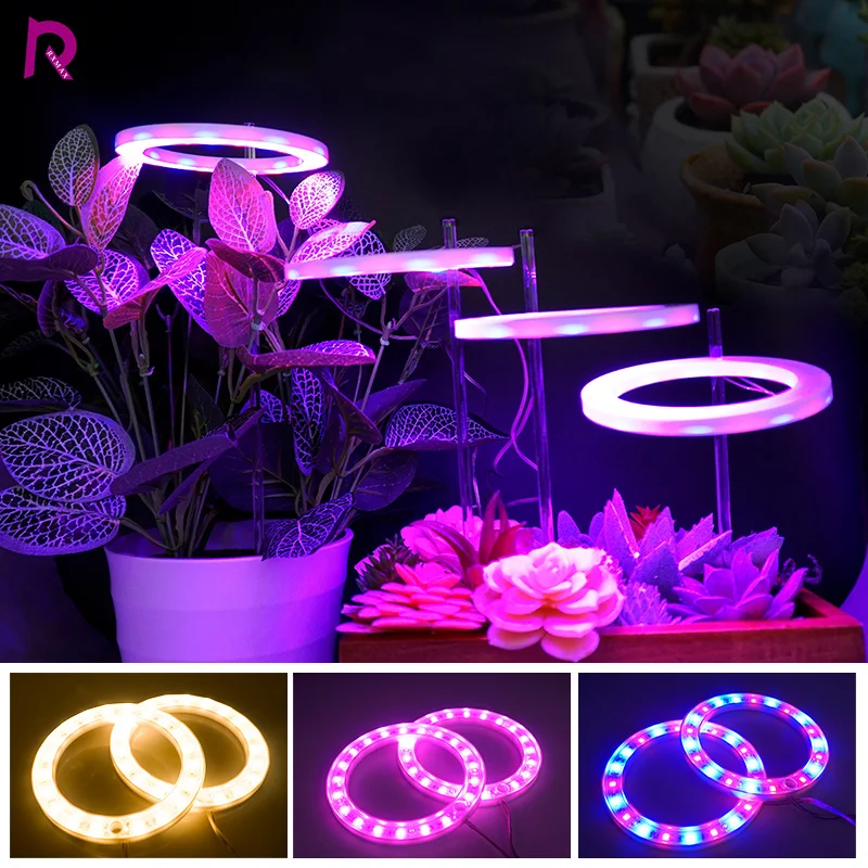 LED Angel Ring Grow Light DC5V USB Full Spectrum Phyto Led Lamp for Plants Flowers Greenhouse Seedlings Growth Lights
LED Angel Ring Grow Light DC5V USB Full Spectrum Phyto Led Lamp for Plants Flowers Greenhouse Seedlings Growth Lights