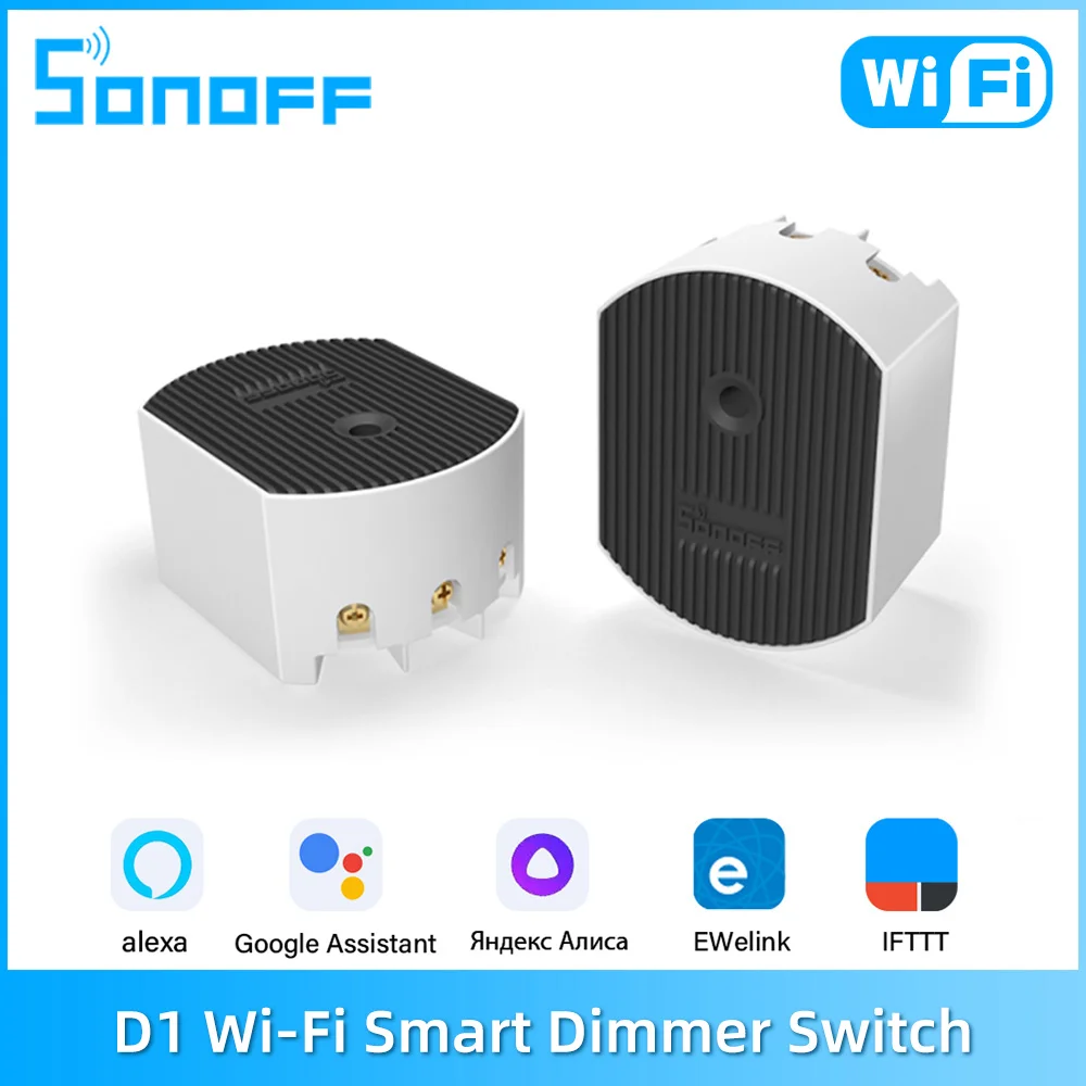 

SONOFF D1 WiFi Smart Dimmer Switch DIY Mini Switch Smart Home Module Adjust Light Brightness APP/ Voice/ RM433 RF Remote Control