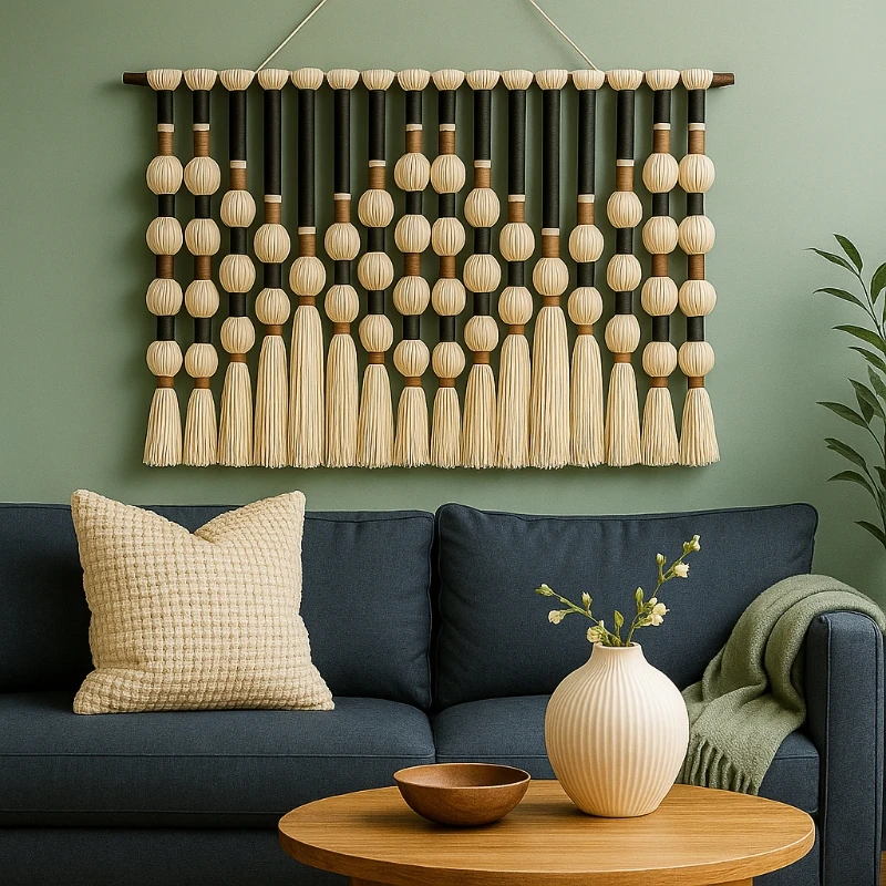 Custom Macrame Cotton Tassel Wall Hanging - Boho Tapestry Curtain for Modern Home Décor 7 Sd959e05e660e4e71bcb1d816160096ebr