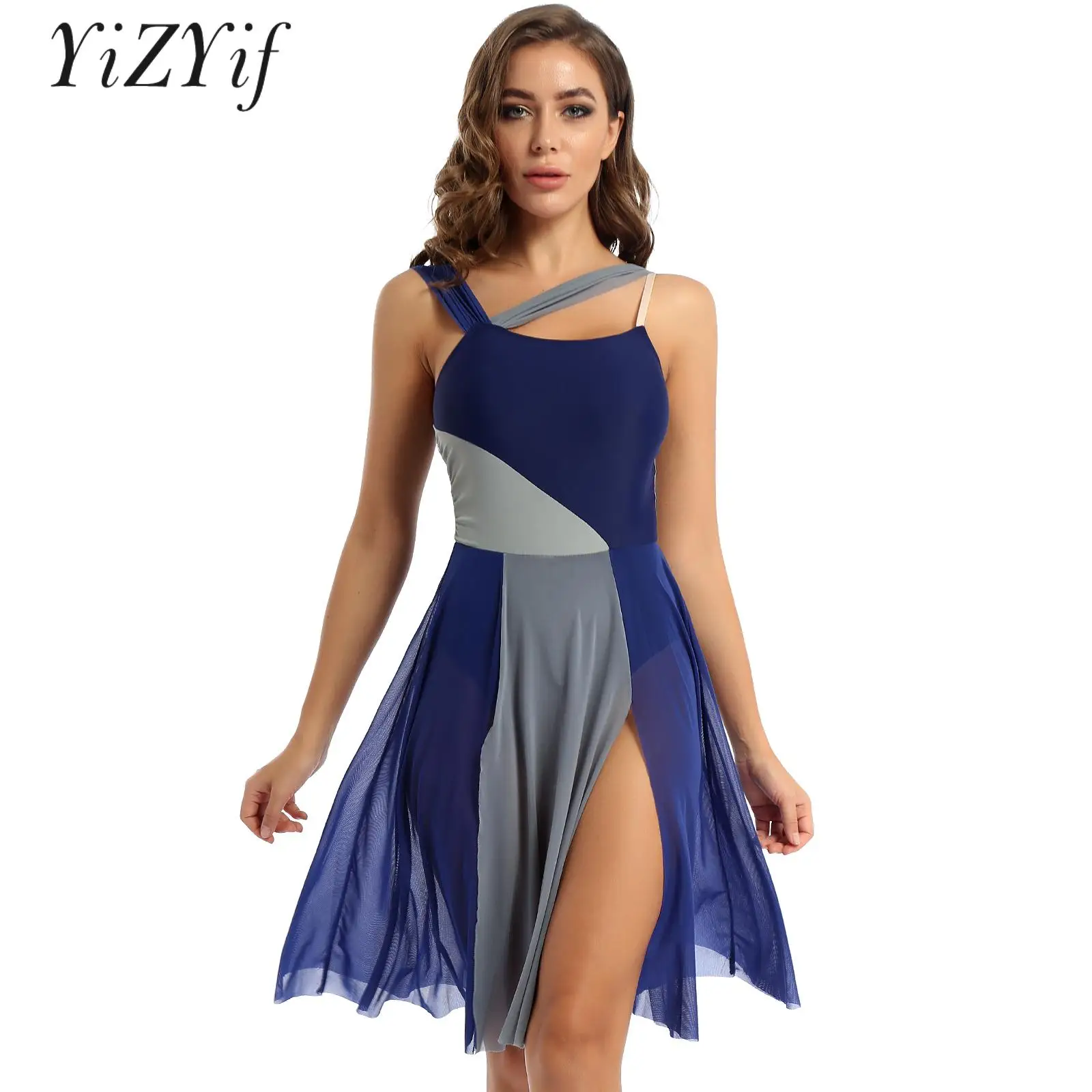 Women Girls Lyrical Dance Dress Sleeveless Contrast Color Modern Contemporary Dress Ballet Leotard Stage Performance Costume
Women Girls Lyrical Dance Dress Sleeveless Contrast Color Modern Contemporary Dress Ballet Leotard Stage Performance Costume