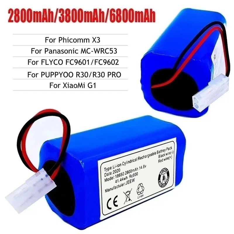 14.4v 12800mAh Rechargeable Li-ion Battery for MIJIA Mi Robot Vacuum-Mop Essential G1 Vacuum Cleaner 18650 Battery Pack
14.4v 12800mAh Rechargeable Li-ion Battery for MIJIA Mi Robot Vacuum-Mop Essential G1 Vacuum Cleaner 18650 Battery Pack