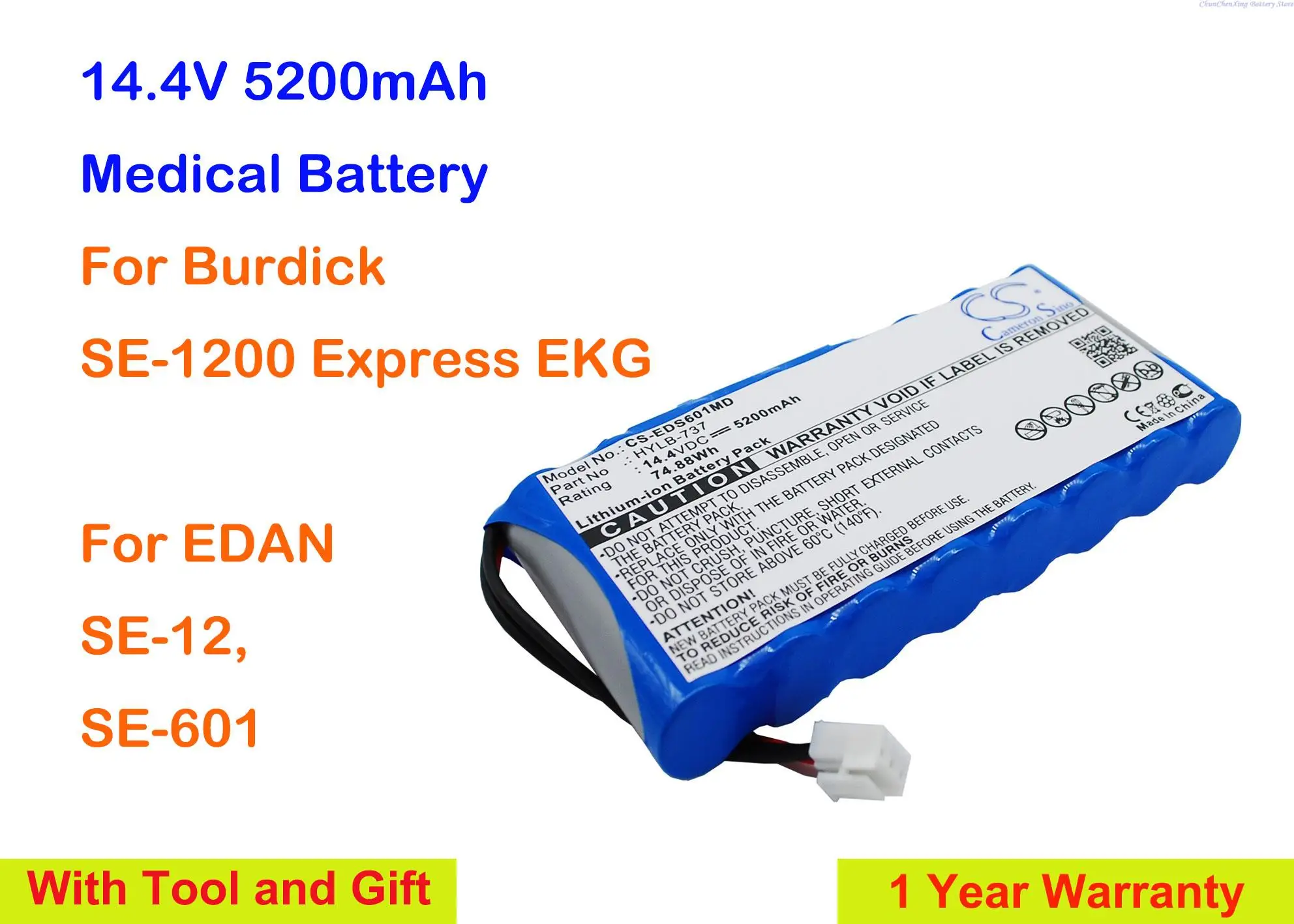 Cameron Sino 5200mAh Medical Battery TWSLB-004 for Burdick SE-1200 Express EKG, HYLB-727 ,TWSLB-004 For EDAN SE-12, SE-601 +Tool
Cameron Sino 5200mAh Medical Battery TWSLB-004 for Burdick SE-1200 Express EKG, HYLB-727 ,TWSLB-004 For EDAN SE-12, SE-601 +Tool